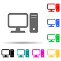 smiling smiley multi color style icon. Simple thin line, outline vector of web icons for ui and ux, website or mobile application Royalty Free Stock Photo