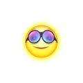 Smiling smiley wear colored sunglasses