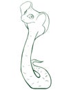 Smiling Snake. line isolated. Vector cartoon image