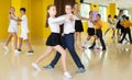 Children dancing pair dance in class Royalty Free Stock Photo