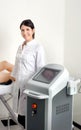 Smiling specialist in laser hair removal, unwanted hair removal