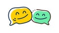 Smiling Speech Bubbles, Positive Communication Icons, vector design Generative AI Royalty Free Stock Photo