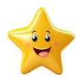 Smiling Star 3D model character cartoon illustration. Cute little star mascot 3d model Royalty Free Stock Photo