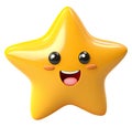 Smiling Star 3D model character cartoon illustration. Cute little star mascot 3d model