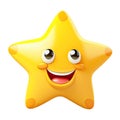 Smiling Star 3D model character cartoon illustration. Cute little star mascot 3d model Royalty Free Stock Photo