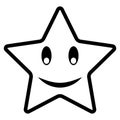 Smiling star emoticon, shining star emoji, good mood smile
