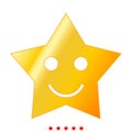 Smiling star icon . Flat style Royalty Free Stock Photo