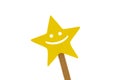 Smiling star on white background - Concept of feedback and evaluation of quality