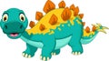 Smiling stegosaurus cartoon posing