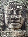 Smiling Stone Face in Bayon Temple at Wat Thom - Siem Reap - Cambodia