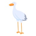 Smiling stork icon, cartoon style