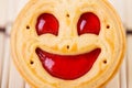 smiling strawberry jam cookies, dessert Royalty Free Stock Photo