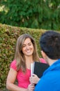 Smiling Student discussion Royalty Free Stock Photo