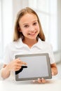 Smiling student girl with tablet pc computer Royalty Free Stock Photo