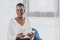 smiling stylish attractive african american businesswoman