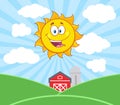 Smiling Summer Sun Cartoon Mascot Character. Vector Illustration Royalty Free Stock Photo