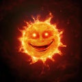 smiling sun burning in deep space Royalty Free Stock Photo