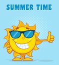 Smiling Sun Cartoon Mascot Character With Sunglasses Giving The Thumbs Up Royalty Free Stock Photo