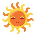 Smiling sun mascot brings cheerful summer fun