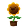 Smiling Sunflower Character Design Cartoon Icon Royalty Free Stock Photo