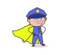 Smiling Super-Officer Character Face