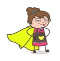 Smiling Super Woman - Beautician Girl Artist Cartoon Vector
