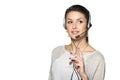 Smiling support phone operator in headset Royalty Free Stock Photo