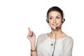 Smiling support phone operator in headset Royalty Free Stock Photo