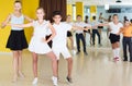 Children dancing pair dance in class Royalty Free Stock Photo