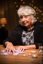 Smiling tarot reader Royalty Free Stock Photo