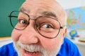 Smiling teacher with funny face. Teachers day. Learning, education and school concept. Royalty Free Stock Photo