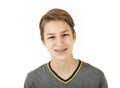 Smiling teen boy with orthodontic braces Royalty Free Stock Photo