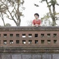 Smiling Teen Boy Outdoors Royalty Free Stock Photo