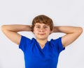 Smiling teen boy in studio Royalty Free Stock Photo