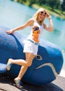 Smiling teen girl on the beach Royalty Free Stock Photo