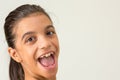 Smiling teen girl, side face Royalty Free Stock Photo