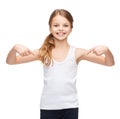 Smiling teenage girl in blank white shirt Royalty Free Stock Photo