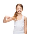 Smiling teenage girl in blank white shirt Royalty Free Stock Photo