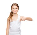 Smiling teenage girl in blank white shirt Royalty Free Stock Photo