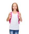 Smiling teenage girl in blank white tank top Royalty Free Stock Photo