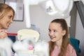 Smiling girl during dental checkup