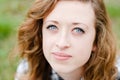 Smiling teenage girl head shot portrait