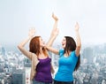 Smiling teenage girls having fun Royalty Free Stock Photo