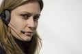 Smiling telemarketer Royalty Free Stock Photo