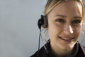 Smiling telemarketer Royalty Free Stock Photo
