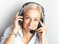 Smiling telephonist Royalty Free Stock Photo