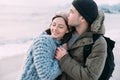 smiling tender couple hugging Royalty Free Stock Photo