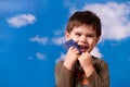 Smiling three year old boy Royalty Free Stock Photo