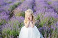 Smiling toddler girl in lavender Royalty Free Stock Photo