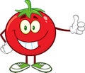 Smiling Tomato Cartoon Mascot Character Giving A Thumb Up